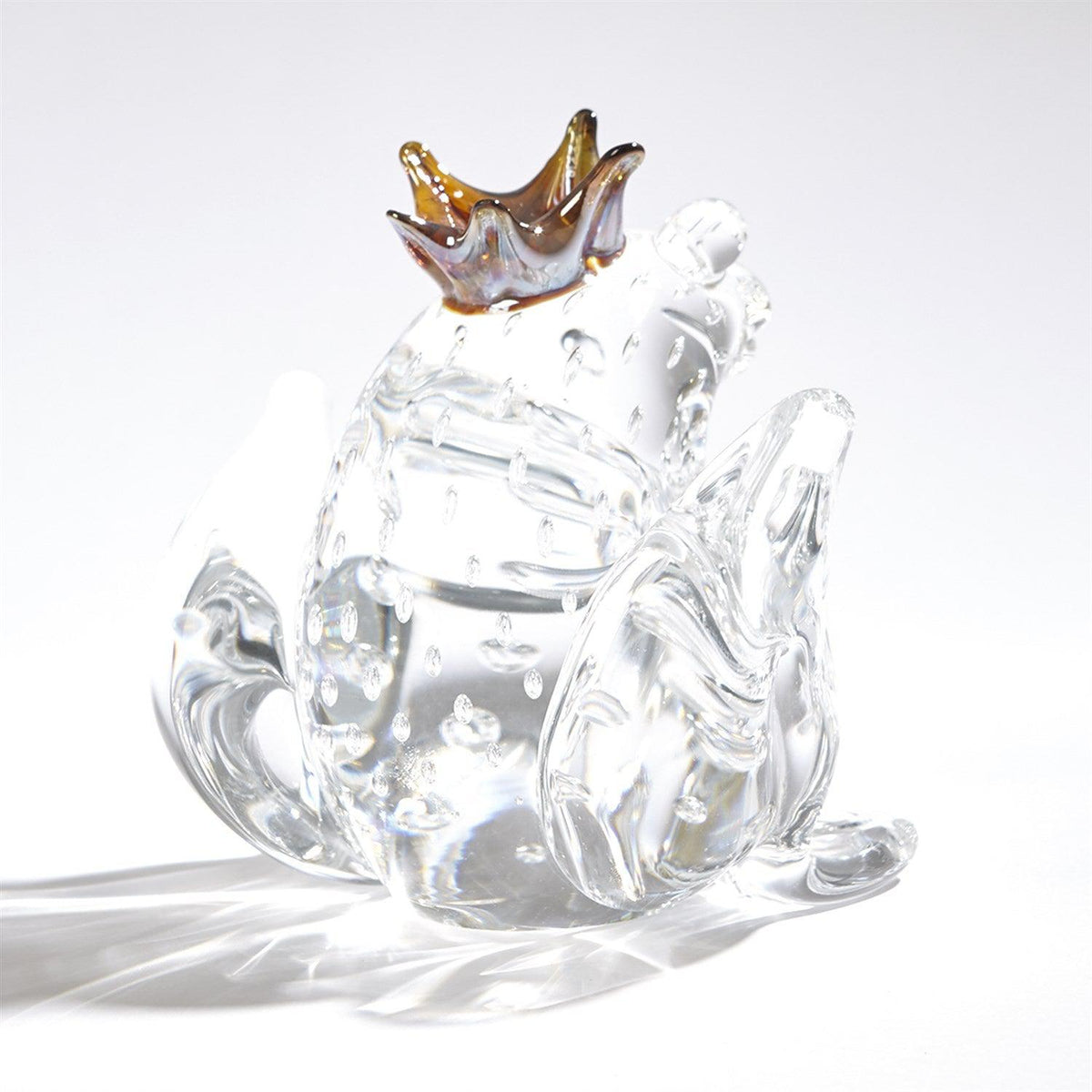 Frog Prince-Clear w/Bubbles-Global Views-Sculptures &amp; Objects-Artistic Elements