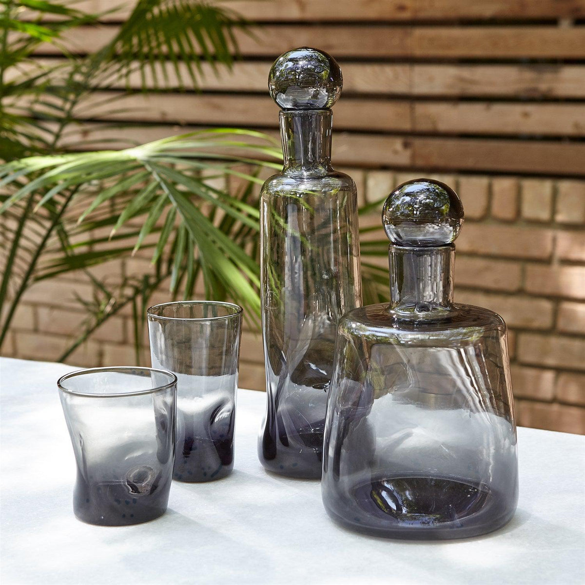 Pinched Decanters And Glasses-Global Views-Sculptures &amp; Objects-Artistic Elements