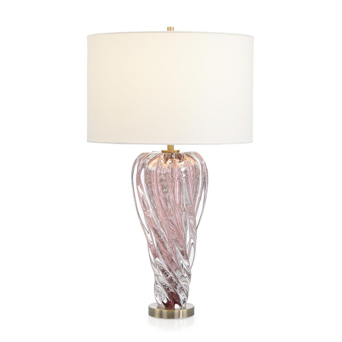Rose Pink Art Glass Table Lamp-John Richard-Table Lamps-Artistic Elements