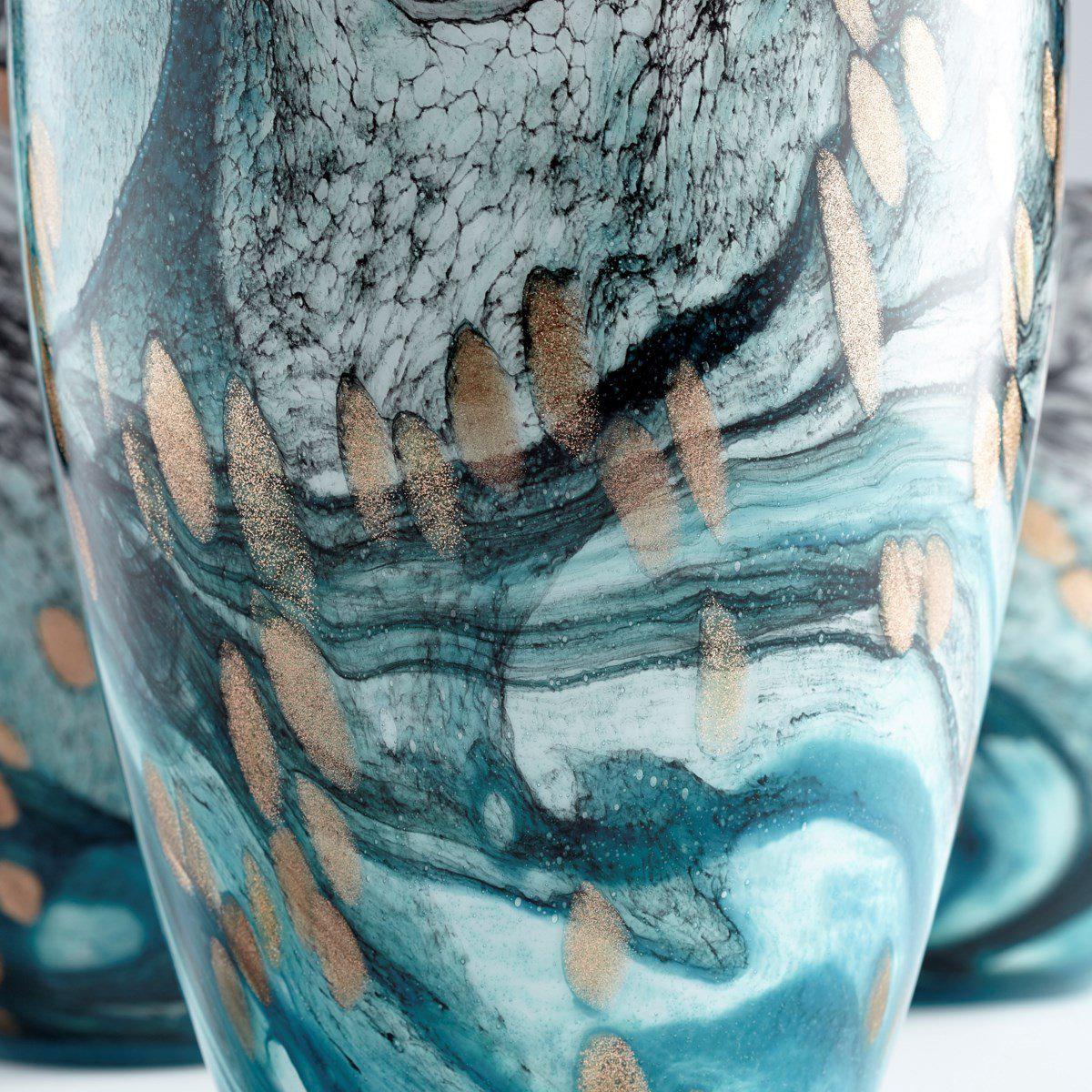 Prismatic Vase-Cyan-Vases-Artistic Elements