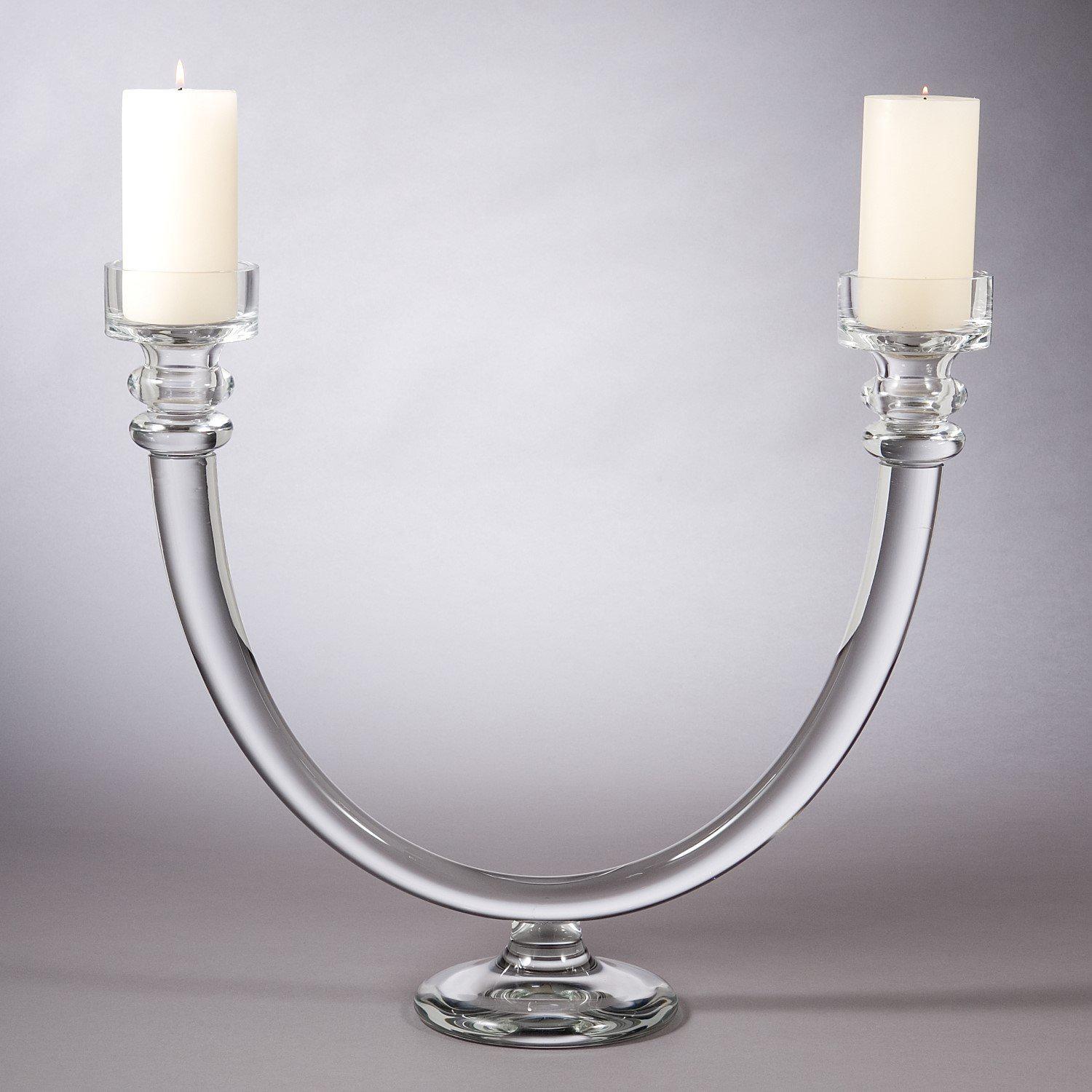 Two Lite Glass Tube C/Abra-Global Views-Candleholders-Artistic Elements