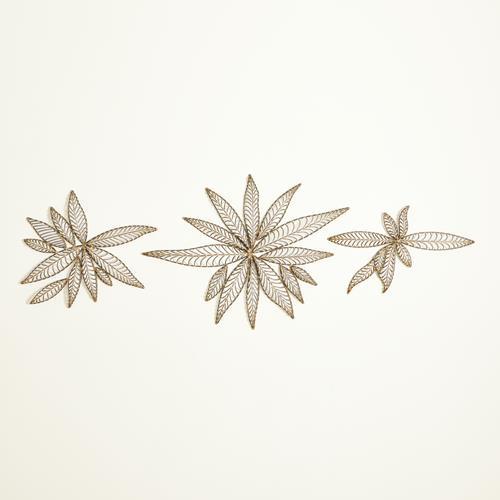 S/3 Leaf Wall Decor-Natural Iron-Global Views-Wall Decor-Artistic Elements