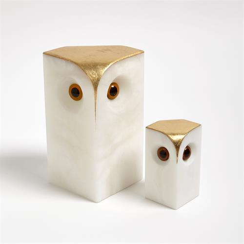 Alabaster Owls-Global Views-Sculptures &amp; Objects-Artistic Elements
