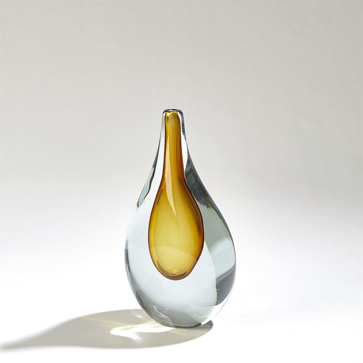 Stretched Neck Vase-Amber-Global Views-Vases-Artistic Elements