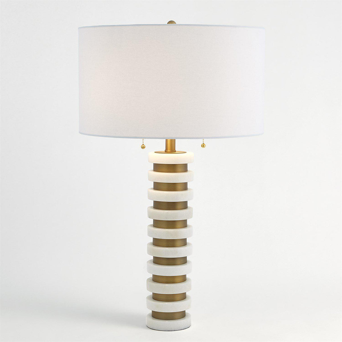 Marble Stack Lamp-White-Global Views-Table Lamps-Artistic Elements