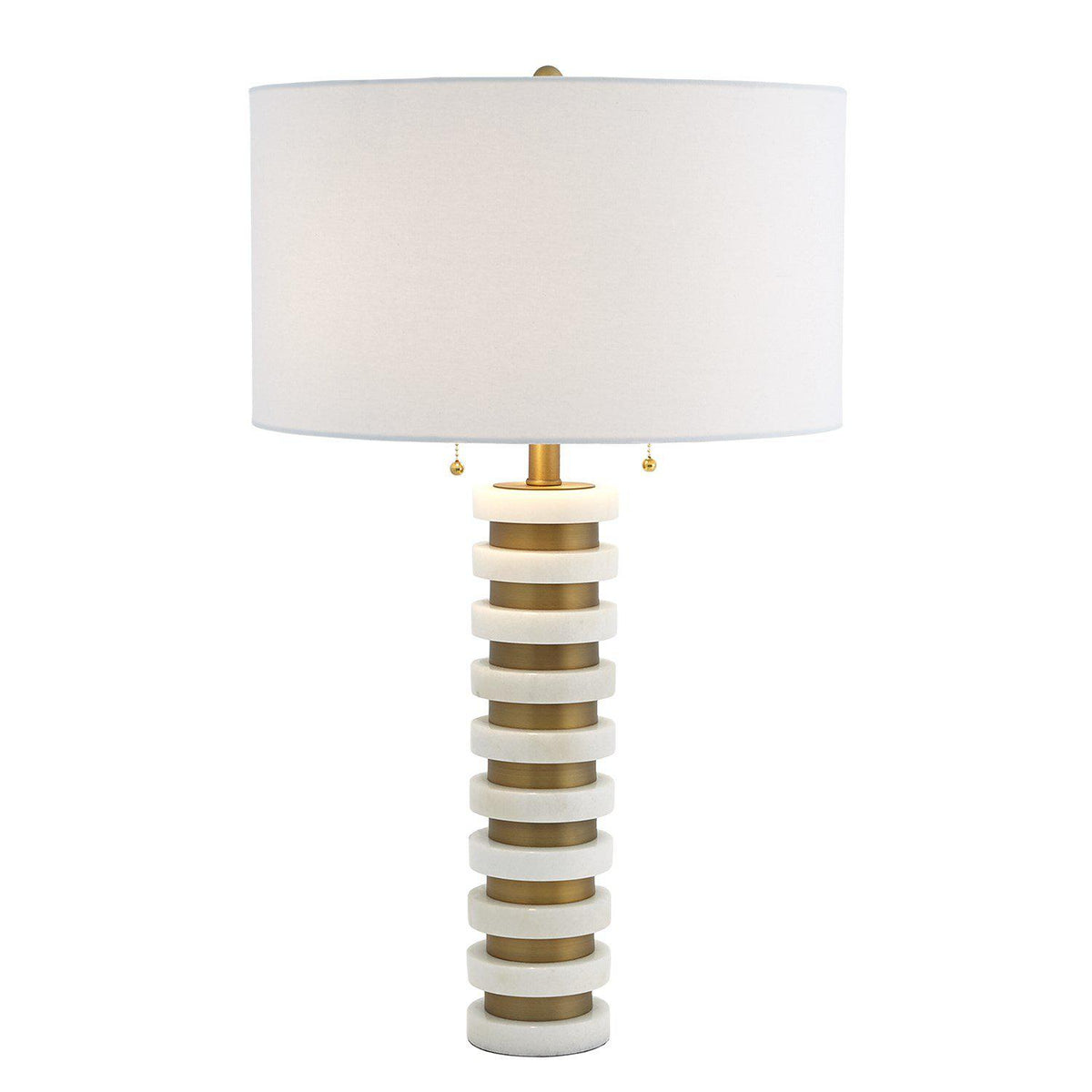 Marble Stack Lamp-White-Global Views-Table Lamps-Artistic Elements