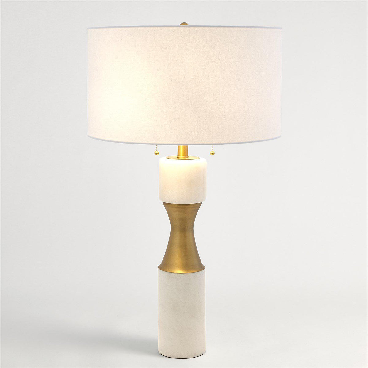 Marble Cinch Lamp-White-Global Views-Table Lamps-Artistic Elements