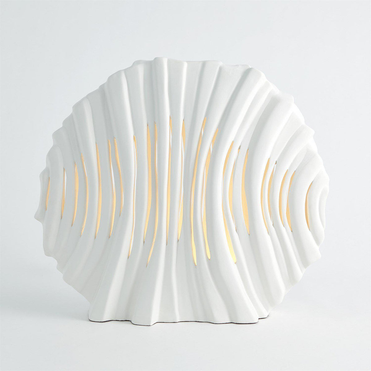 Striated Lamp-Matte White-Global Views-Table Lamps-Artistic Elements