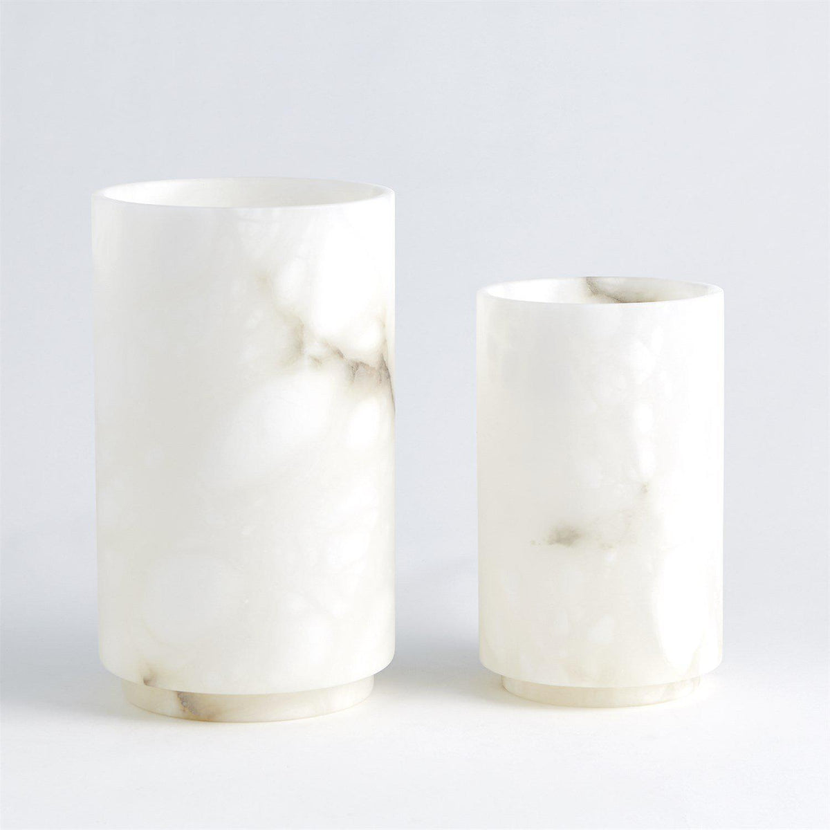 Alabaster Cylinder Vase-White-Global Views-Vases-Artistic Elements