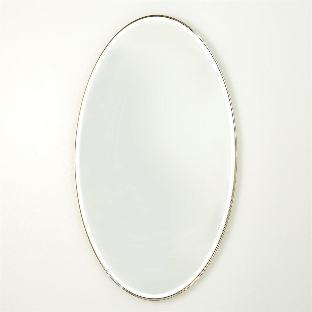 Elongated Oval Mirror-Brass-Global Views-Wall Mirrors-Artistic Elements