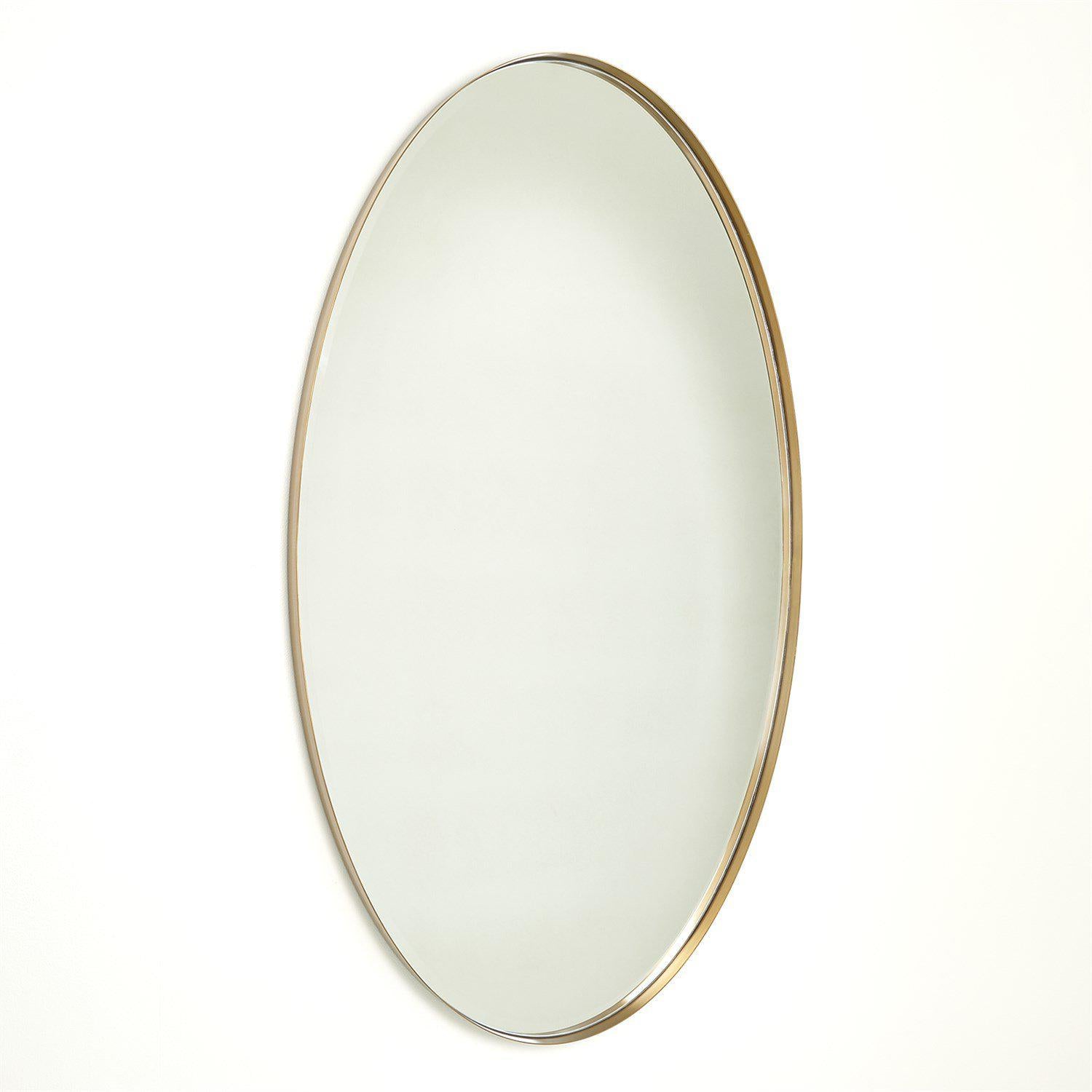 Elongated Oval Mirror-Brass-Global Views-Wall Mirrors-Artistic Elements