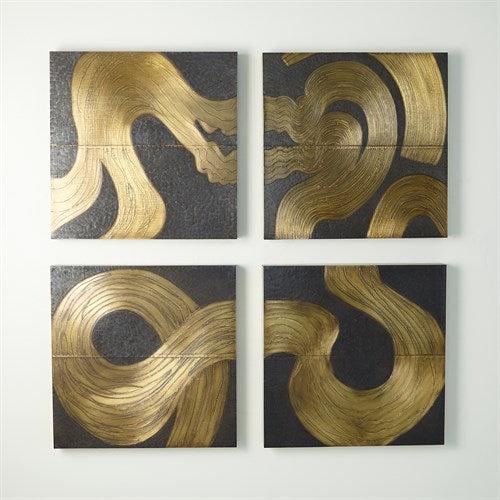 Currents Wall Panels-Brass/Bronze-Global Views-Art-Artistic Elements