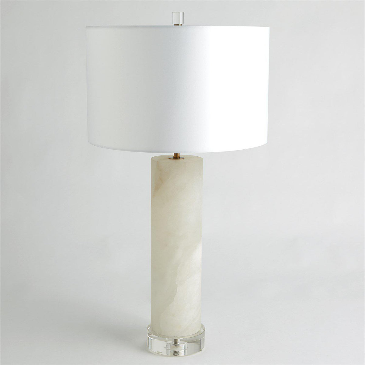 Alabaster Cylinder Table Lamp-Brass-Global Views-Table Lamps-Artistic Elements