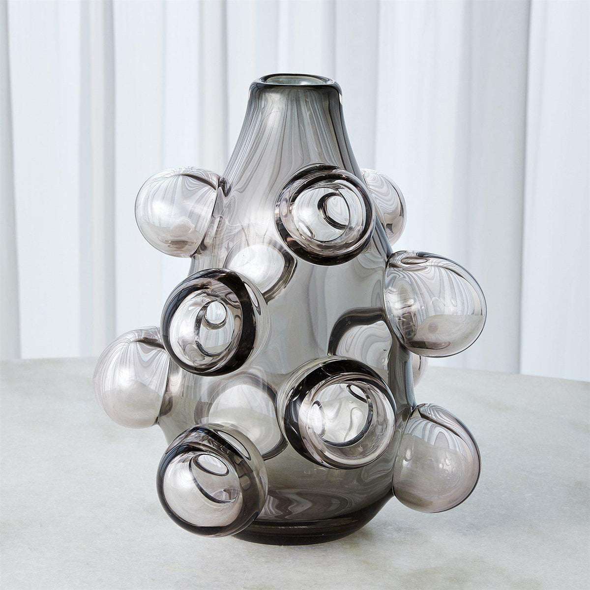 Bubbled Vase-Smoke Grey-Global Views-Vases-Artistic Elements