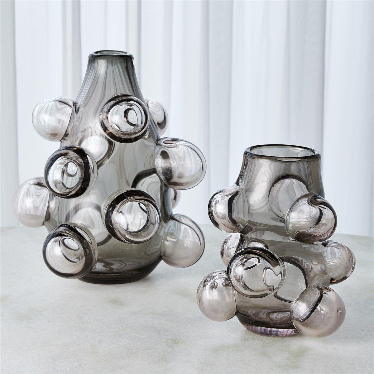 Bubbled Vase-Smoke Grey-Global Views-Vases-Artistic Elements