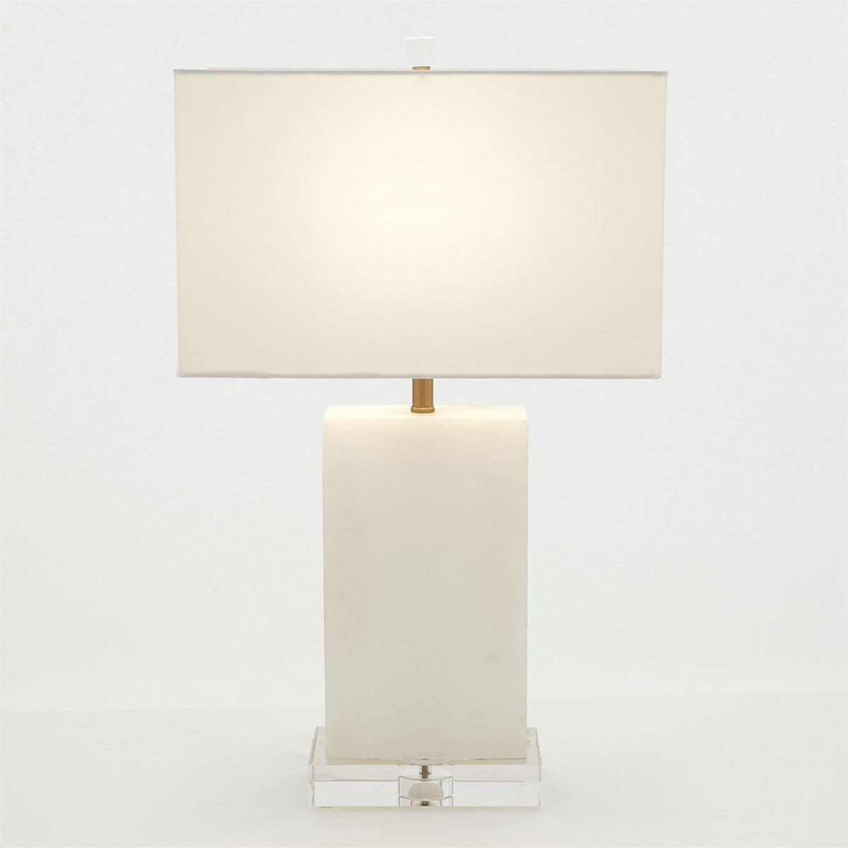 Alabaster Rectangular Table Lamp-Brass-Global Views-Table Lamps-Artistic Elements