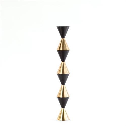 Italian Diamond Candle Holder-Bronze/Brass-Global Views-Candleholders-Artistic Elements