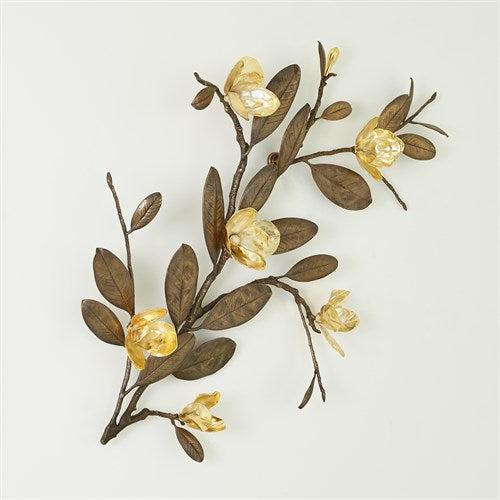 Antique Brass Gatecrest - Magnolia