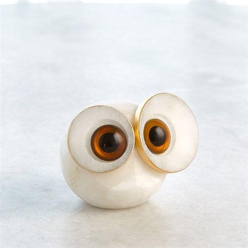 Alabaster Big Eyed Owls-Global Views-Sculptures &amp; Objects-Artistic Elements
