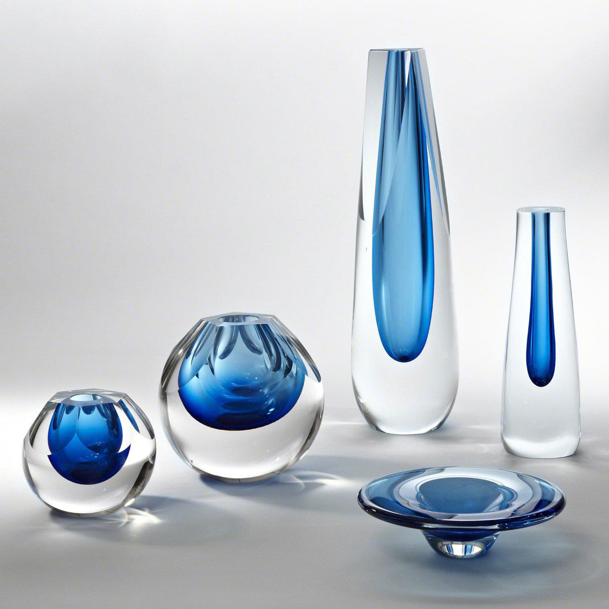 Triangle Cut Glass Vase-Global Views-Vases-Artistic Elements