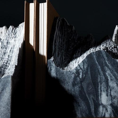 Pair Mountain Summit Bookends-Black Marble-Global Views-Office Accessories-Artistic Elements