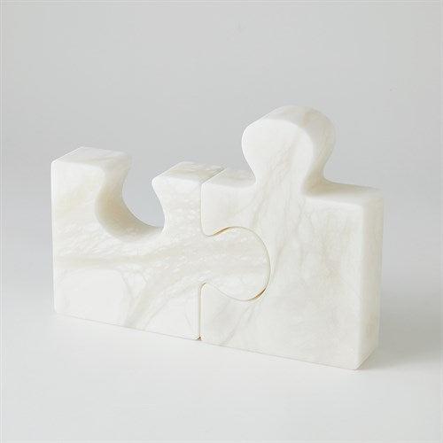 S/2 Jigsaw Bookends-Global Views-Office Accessories-Artistic Elements