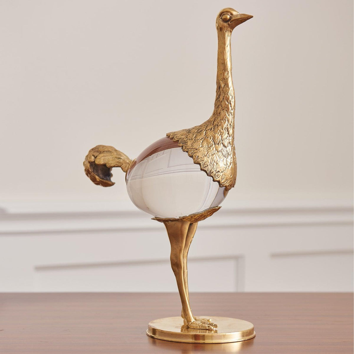 Ostrich-Brass-Global Views-Sculptures &amp; Objects-Artistic Elements