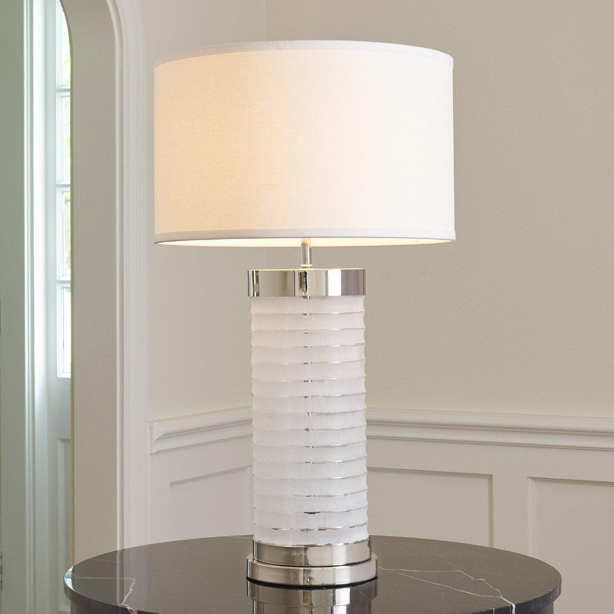 Fluted Crystal Column Table Lamp-Global Views-Table Lamps-Artistic Elements
