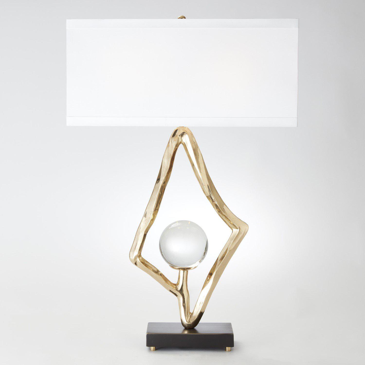 Abstract Lamp W/6 Crystal Sphere-Global Views-Table Lamps-Artistic Elements