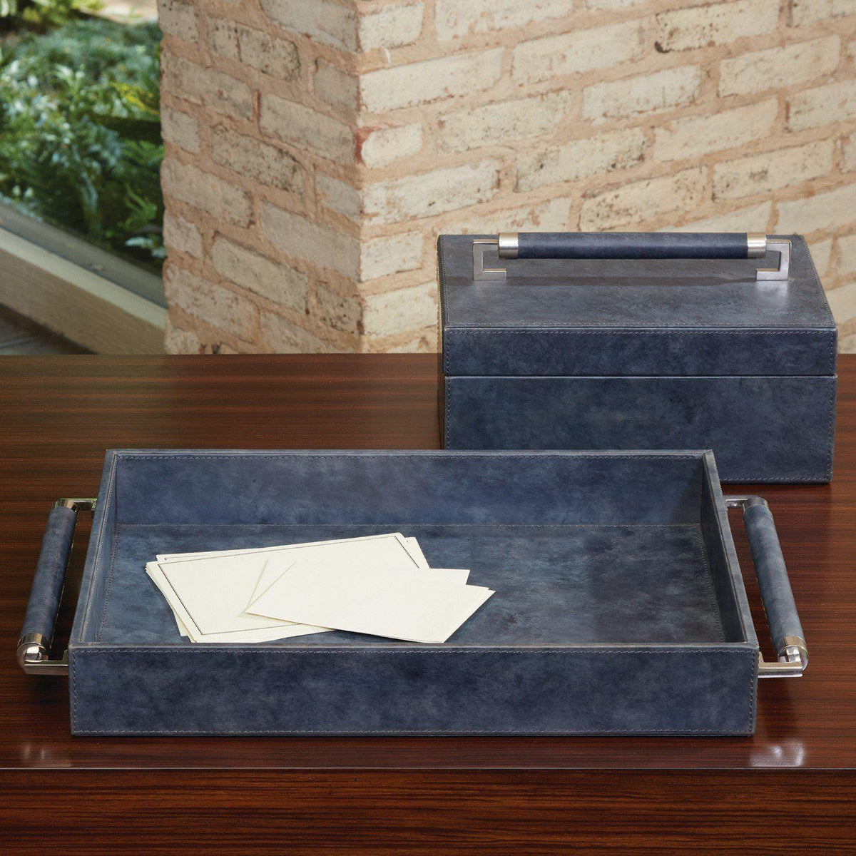 Double Handle Serving Tray-Global Views-Trays-Artistic Elements