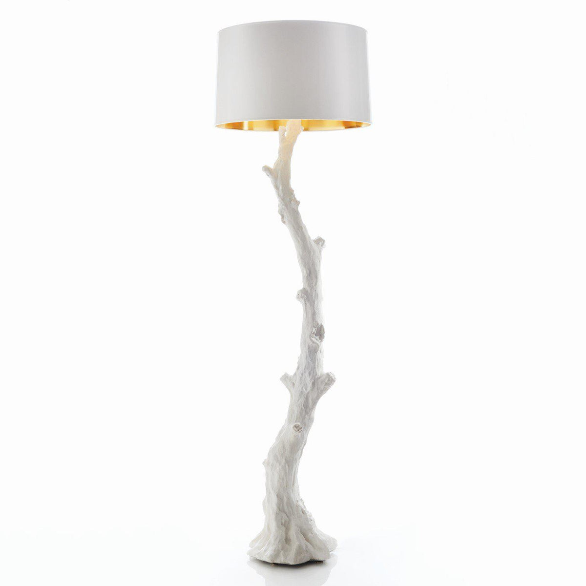 Faux Bois Floor Lamp-White-Global Views-Floor Lamps-Artistic Elements