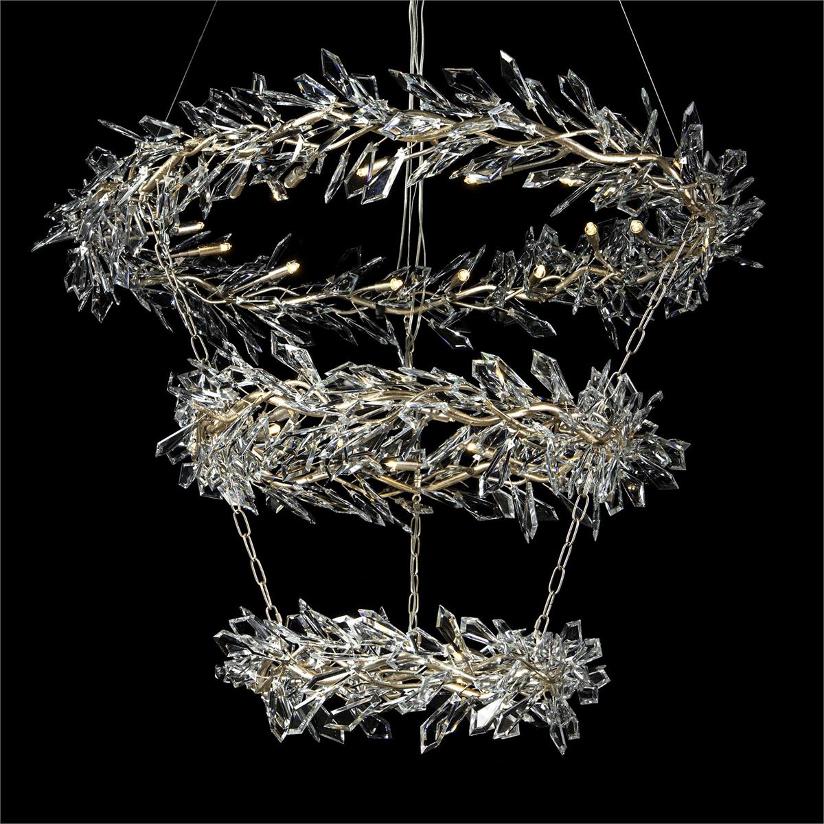 Kotta Thirty-Four-Light Three-Tier Cut-Crystal Pendant Chandelier-John Richard-Chandeliers-Artistic Elements