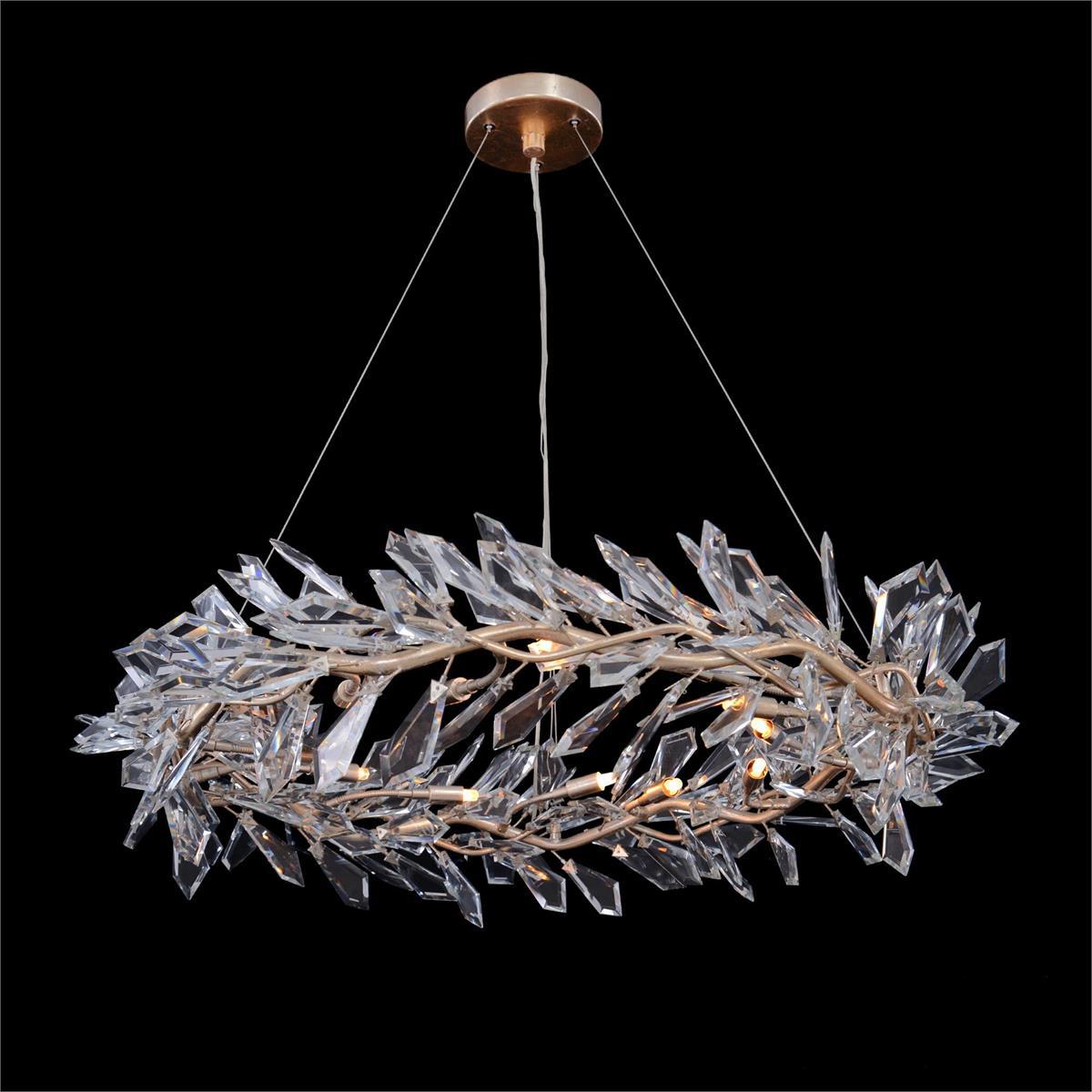 Kotta Twelve-Light Cut-Crystal Pendant Chandelier-John Richard-Chandeliers-Artistic Elements