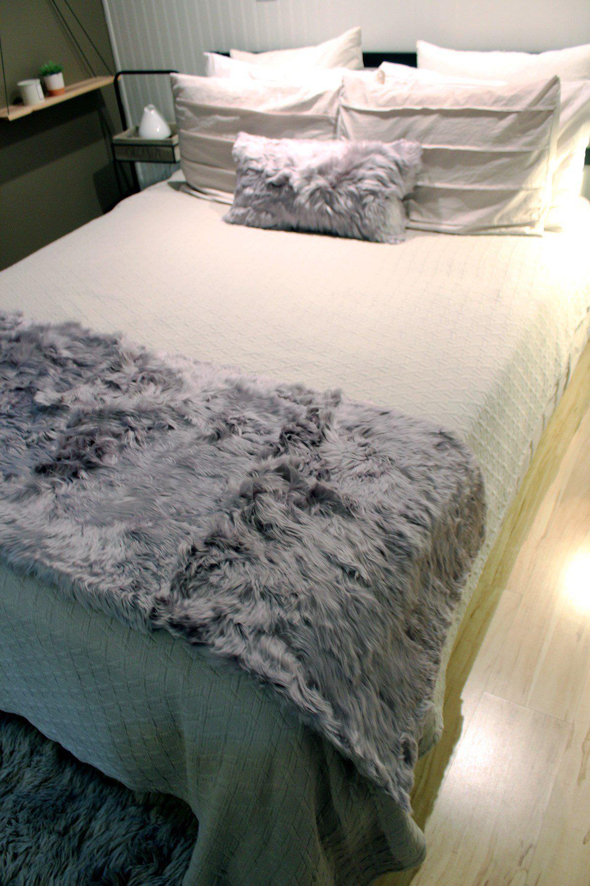 Alpaca Bed Scarf Glacier 24x80&quot;-Fibre-Throw blankets-Artistic Elements