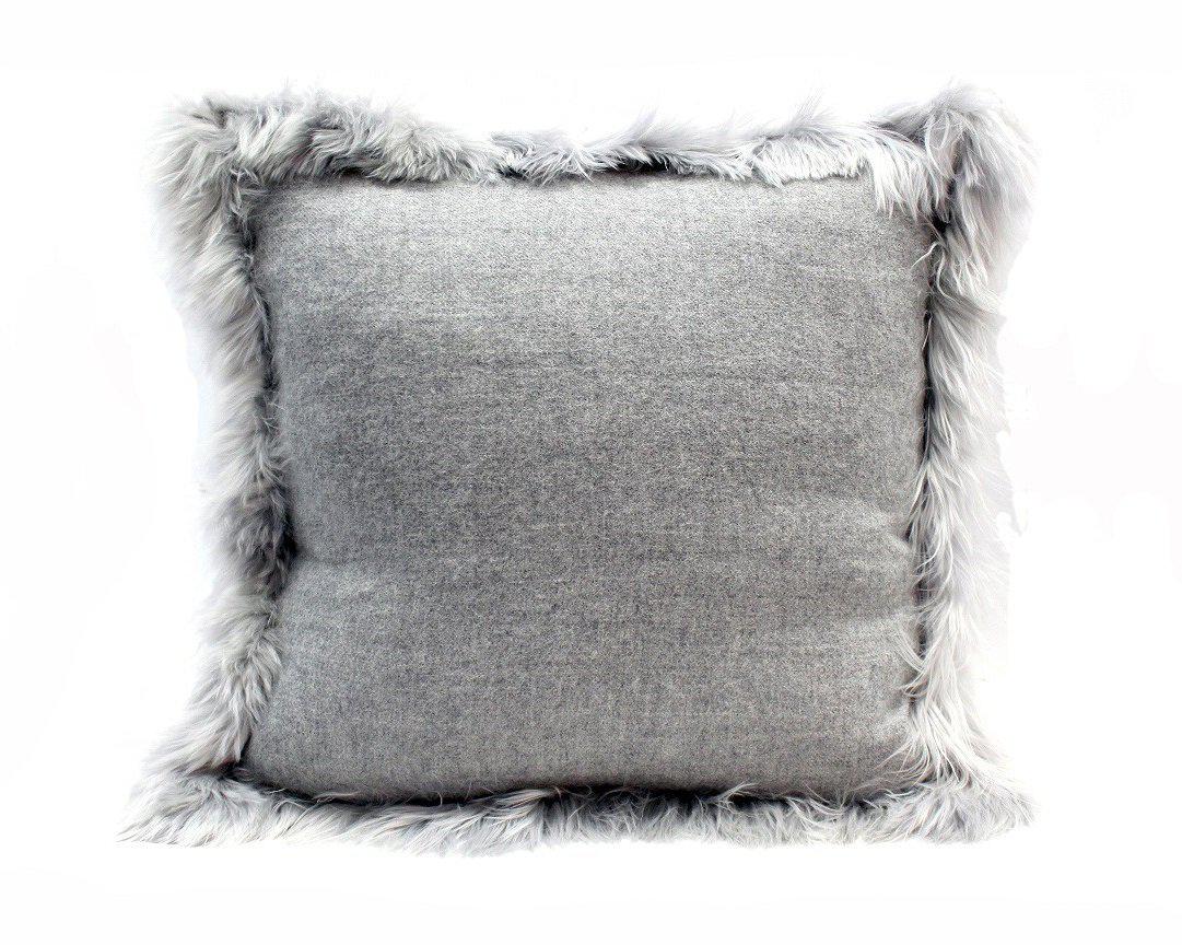 Alpaca Trimmed Cushions 18X18&quot;-Fibre-Decorative Pillows-Artistic Elements