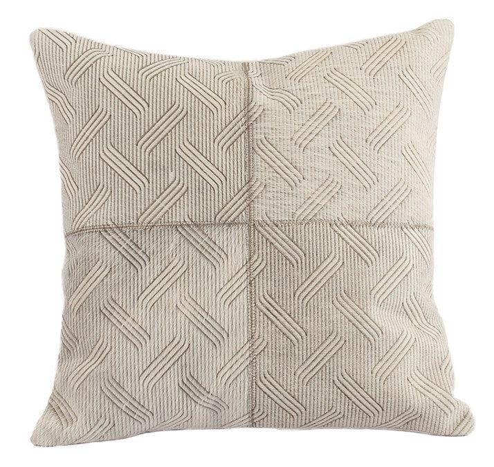 Cowhide Tracery Cushion 20&quot;-Fibre-Decorative Pillows-Artistic Elements