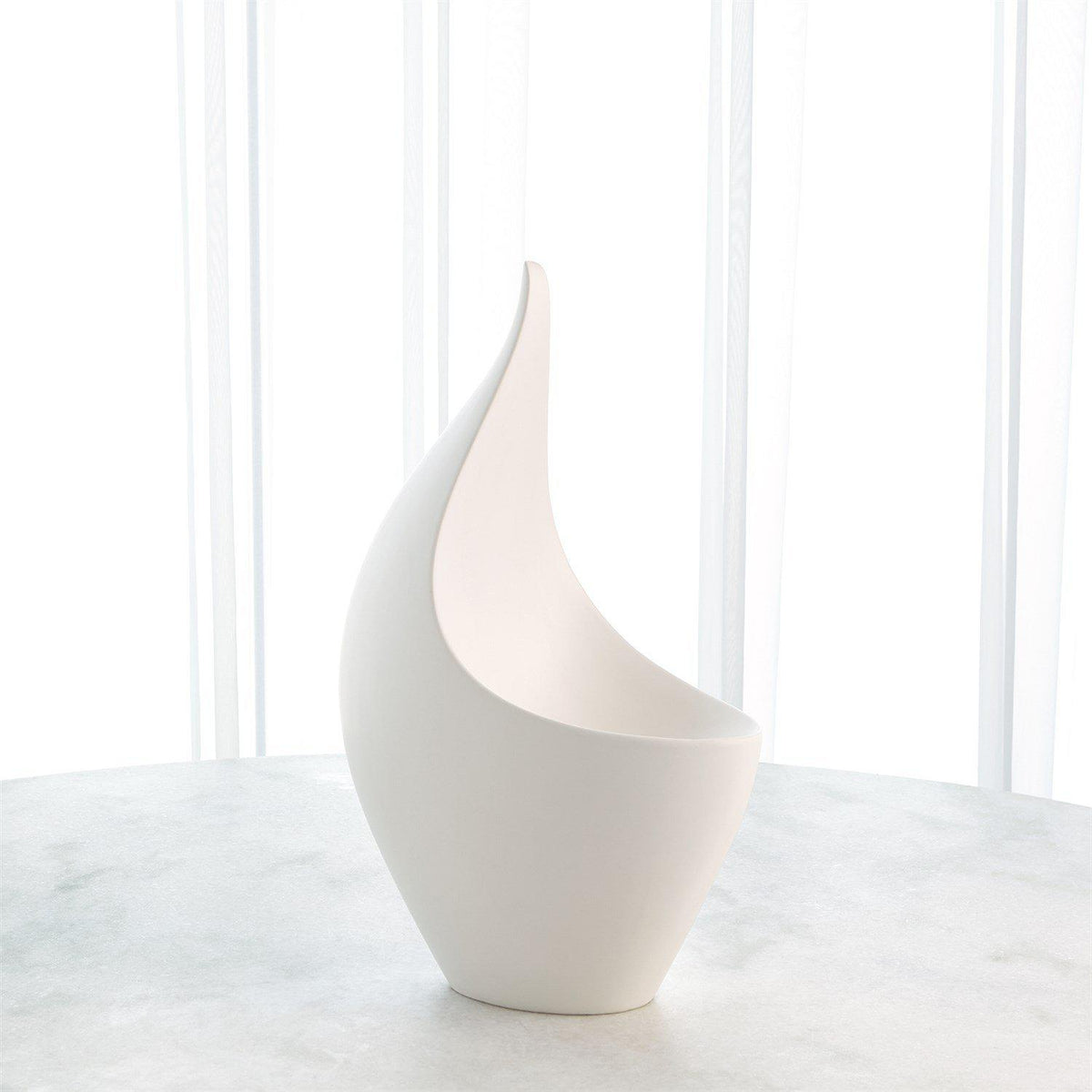 Curved Vase-Matte White-Global Views-Vases-Artistic Elements