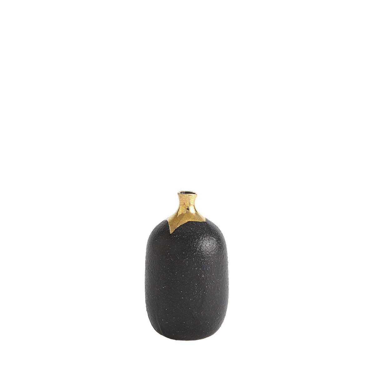 Dipped Golden Crackle/Black Vases-Global Views-Vases-Artistic Elements