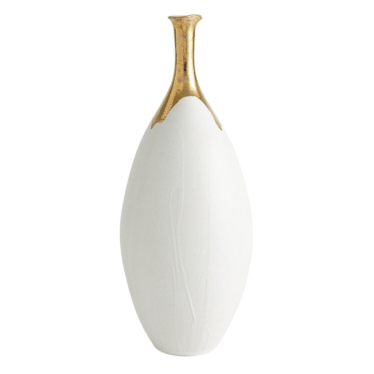 Dipped Golden Crackle/White Vases-Global Views-Vases-Artistic Elements