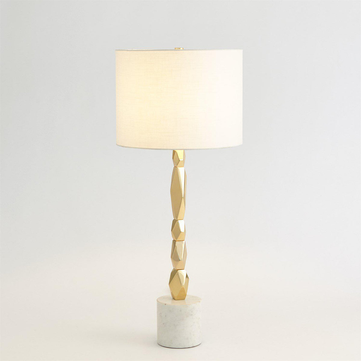 Facet Block Table Lamp-Brass-Global Views-Table Lamps-Artistic Elements
