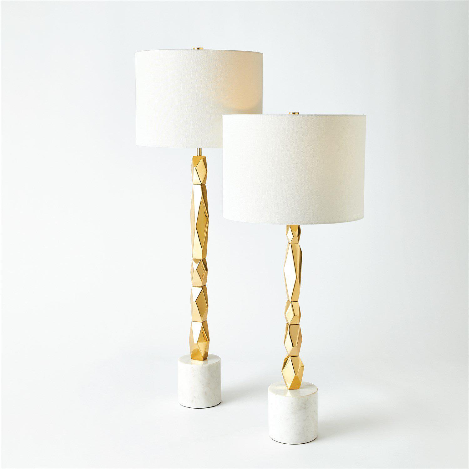 Facet Block Table Lamp-Brass-Global Views-Table Lamps-Artistic Elements