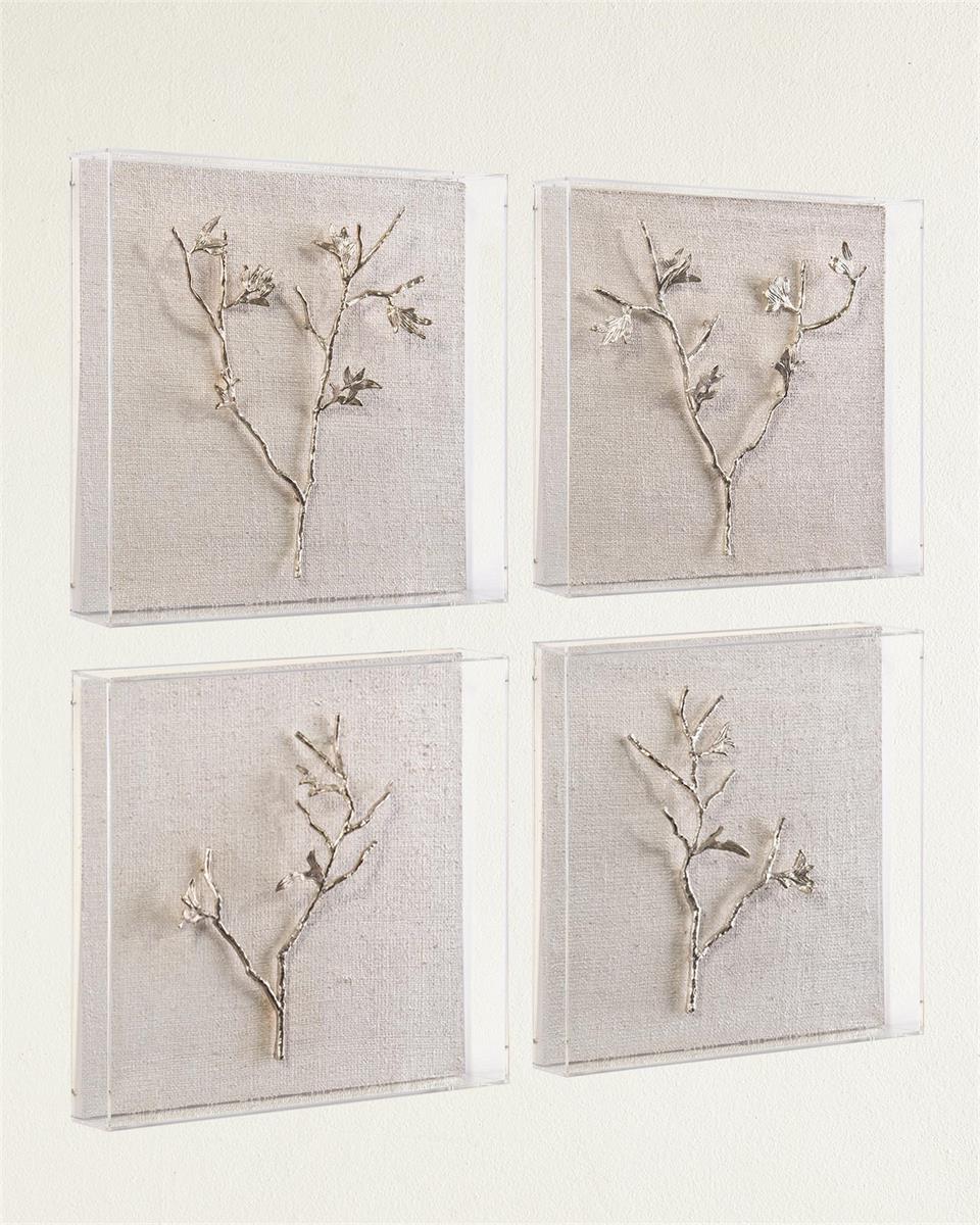 Silver Branches I-IV (Set Of Four)-John Richard-Art-Artistic Elements