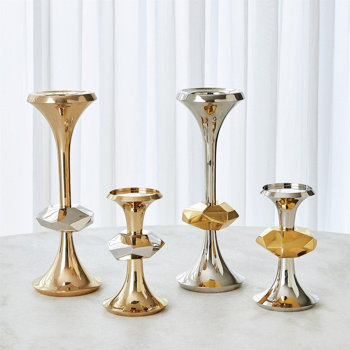 Gabriel Brass Candle Holders-Global Views-Candleholders-Artistic Elements