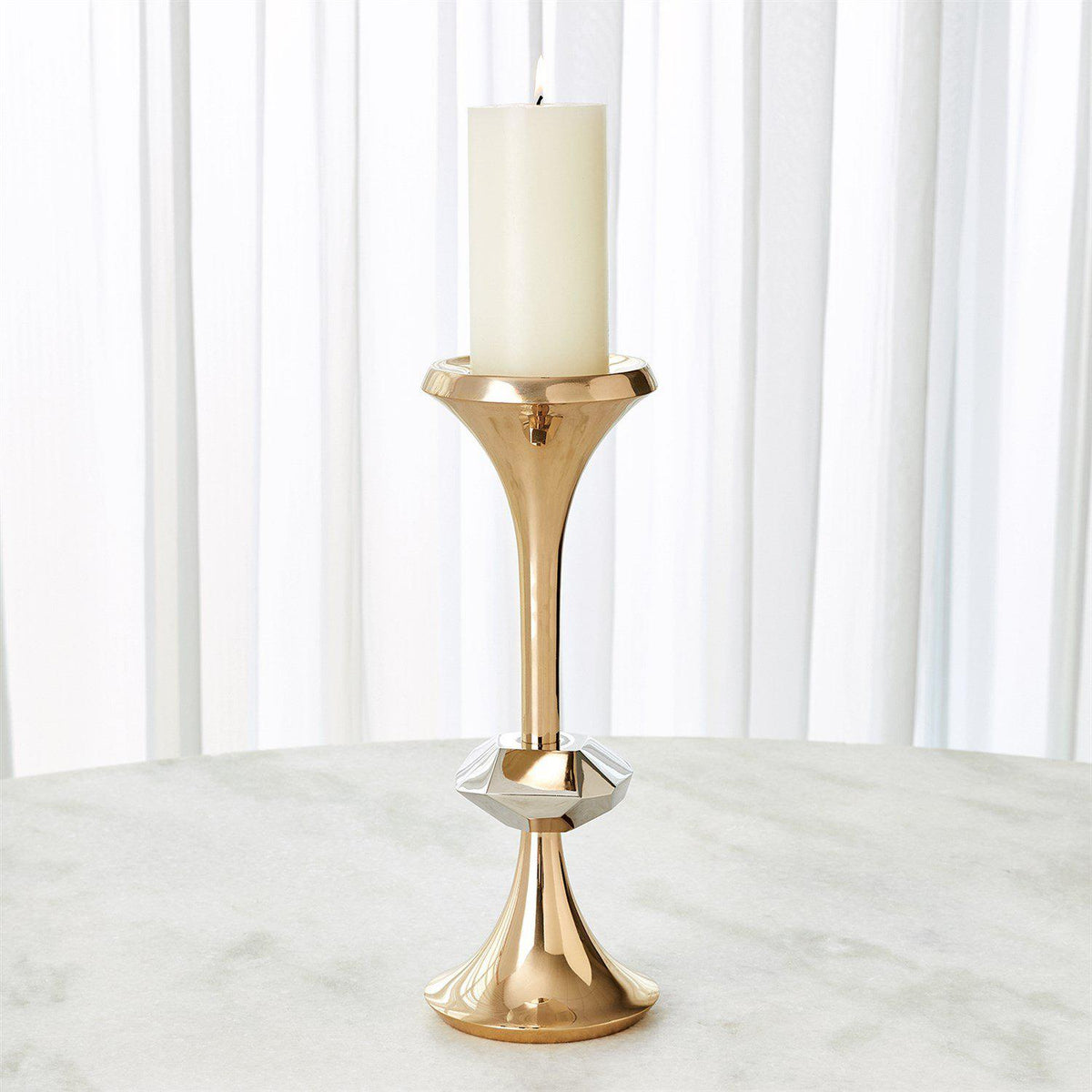 Gabriel Brass Candle Holders-Global Views-Candleholders-Artistic Elements