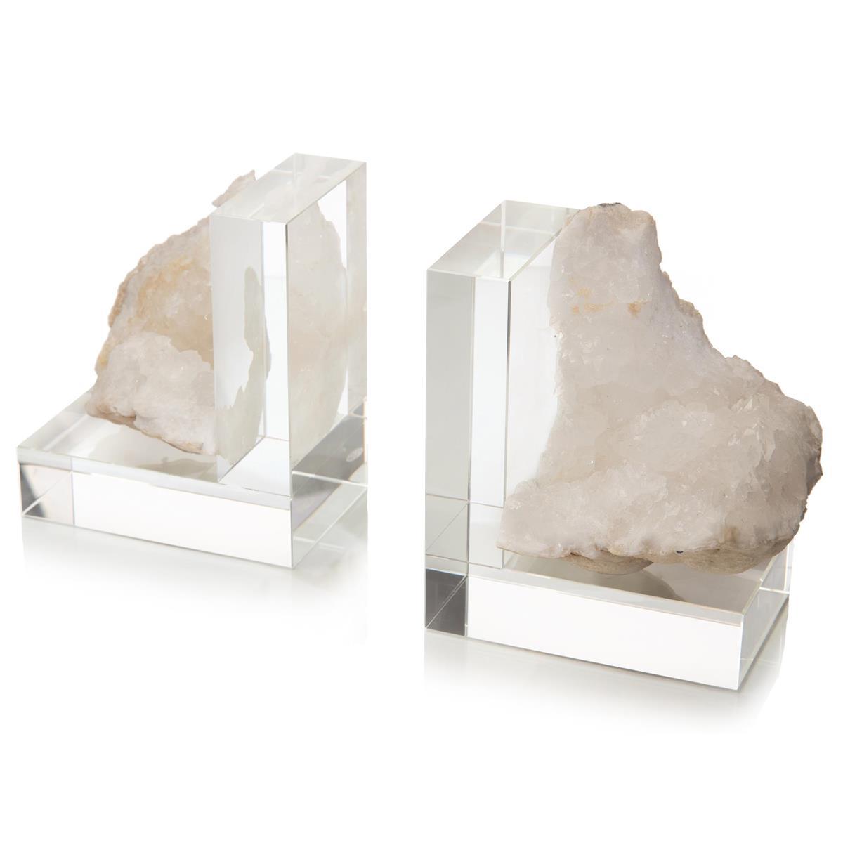 Crystal Bookend (Left)-John Richard-Office Accessories-Artistic Elements