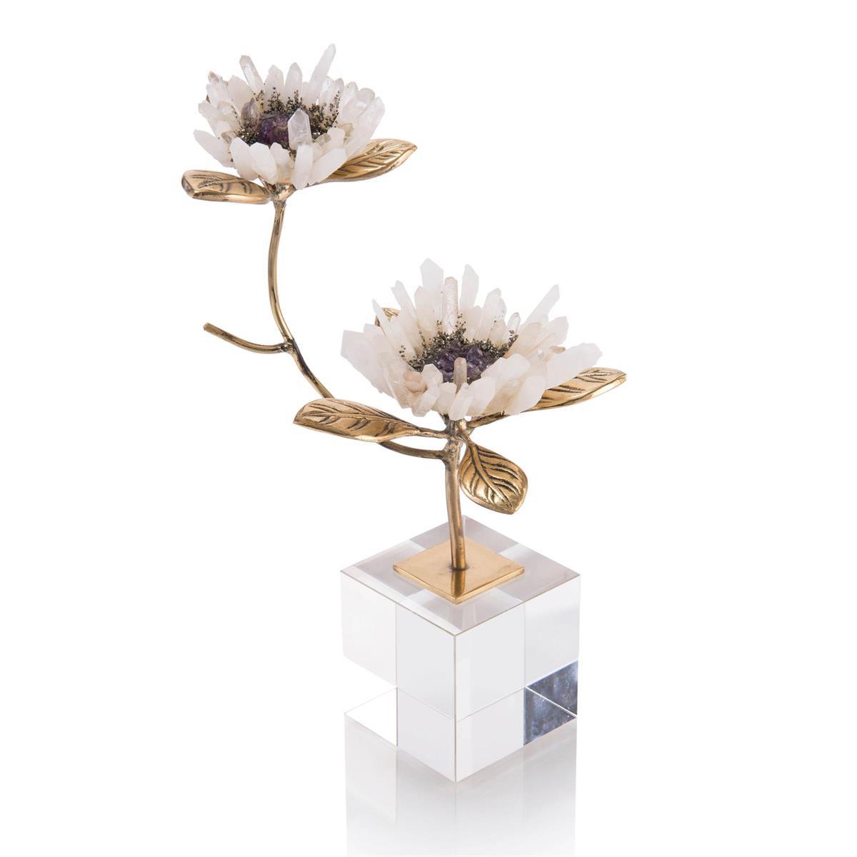 Double Crystal Blooms-John Richard-Sculptures & Objects-Artistic Elements