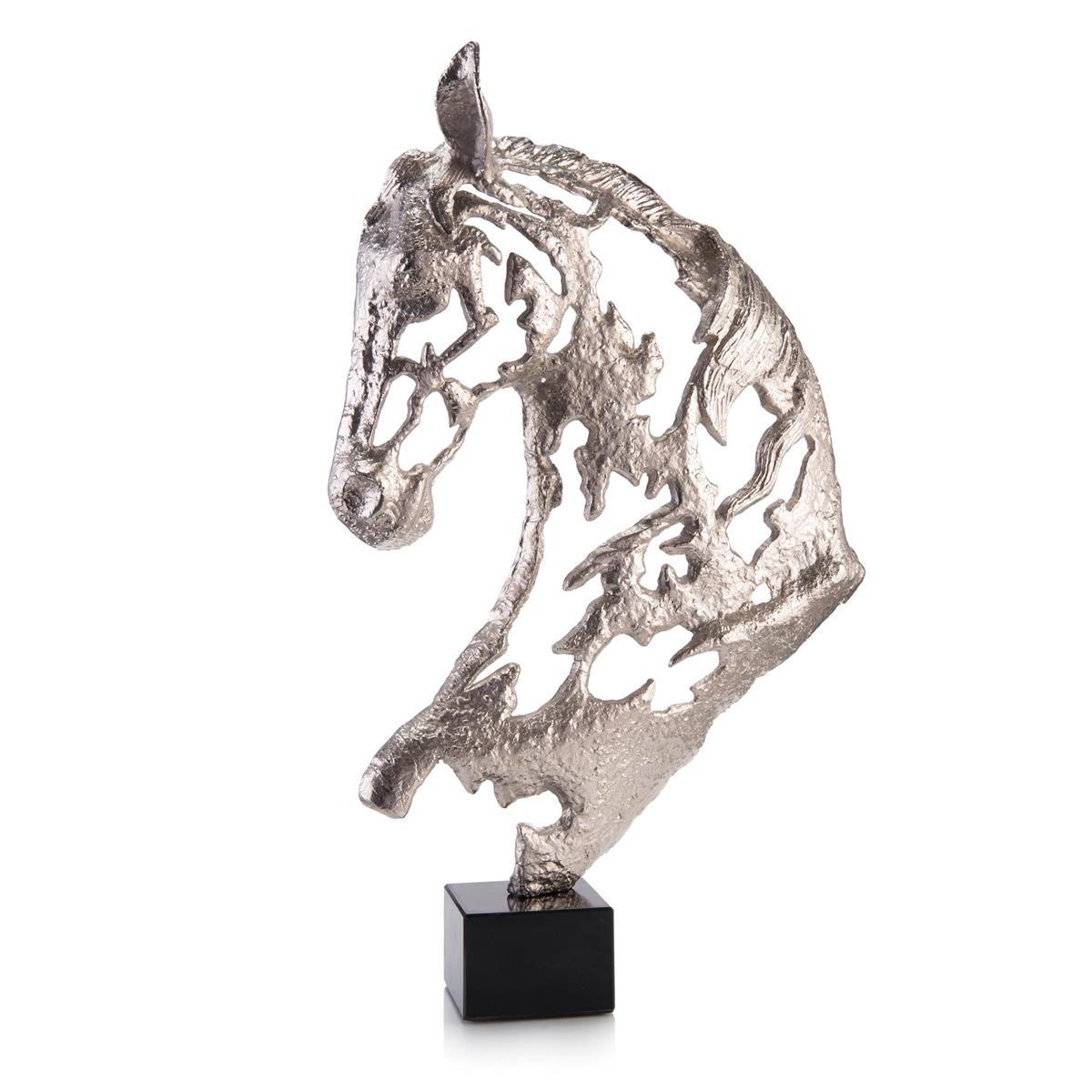 Nickel Horse's Head-John Richard-Sculptures & Objects-Artistic Elements