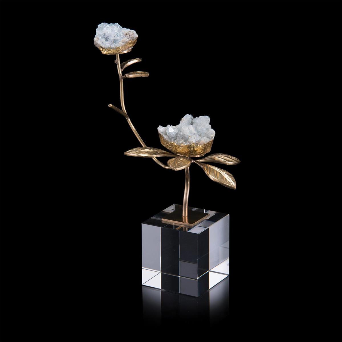 Double Celestite Blooms-John Richard-Sculptures &amp; Objects-Artistic Elements