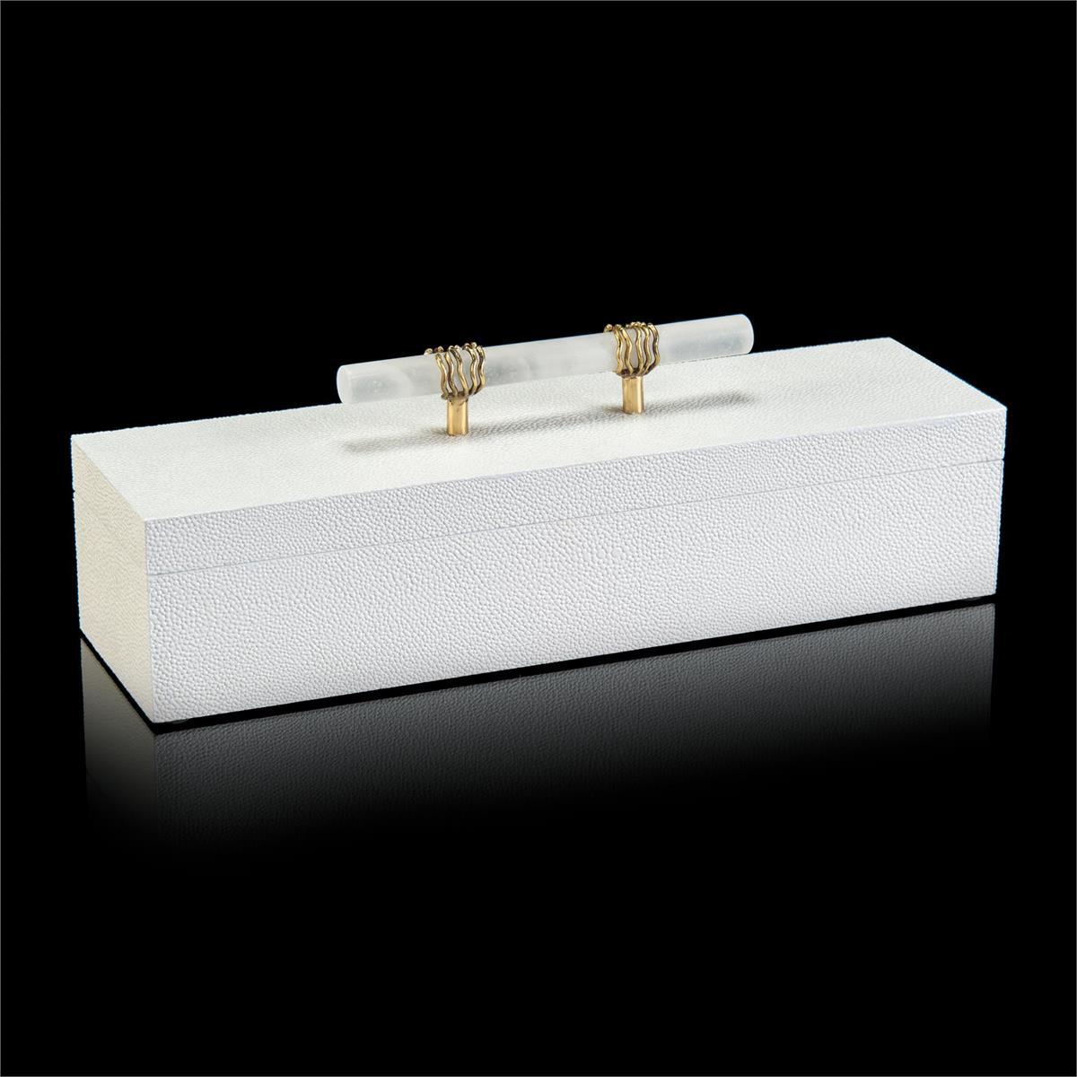 White Box with Alabaster Handle-John Richard-Boxes-Artistic Elements