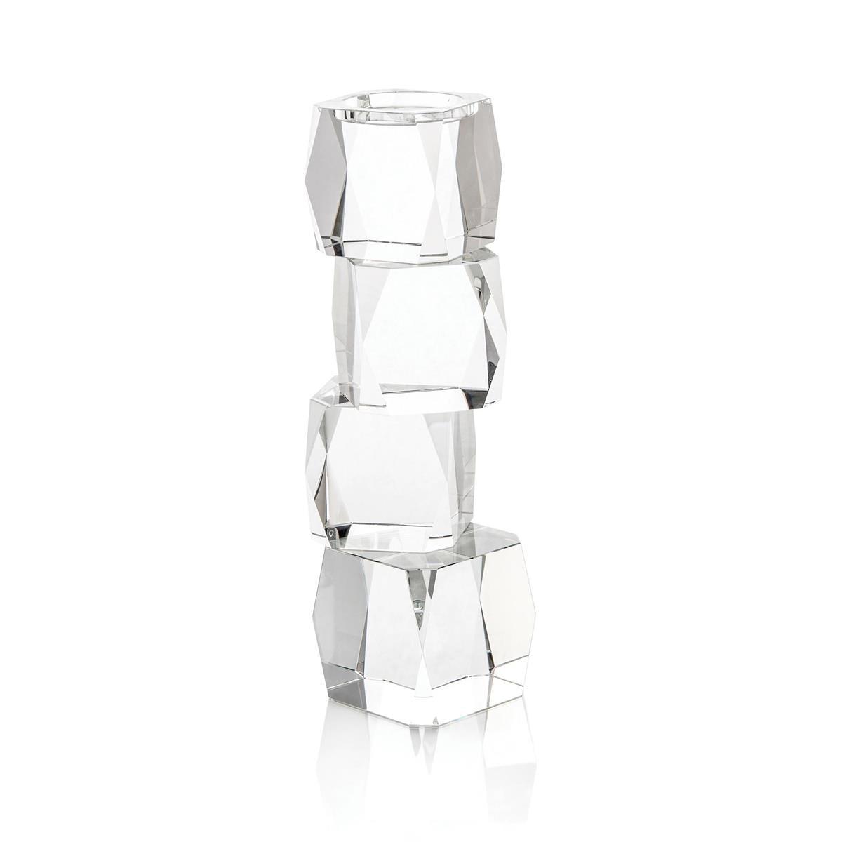 Crystal Cubist Candleholder-John Richard-Candleholders-Artistic Elements
